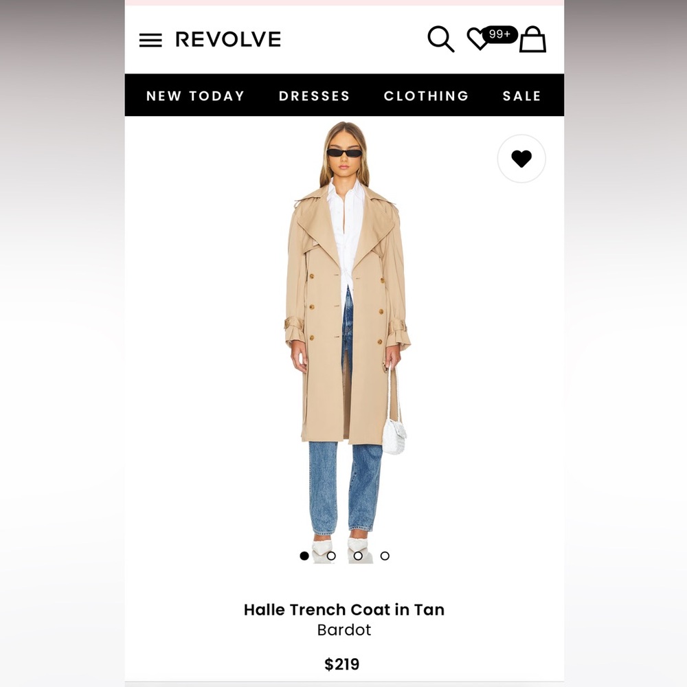 NWT Bardot Halle Trench Coat in Tan | Size 4